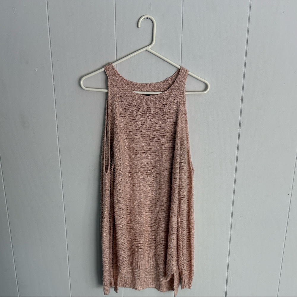 Charlotte Russe Cold Shoulder Pink Sweater